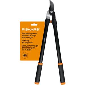 Fiskars 28" Loppers for Tree Trimming, Heavy Duty, Rust-Resistant Sharp Bypass Steel Blade Loppers, Branch Cutter up to 1.5" Diameter Cut Capacity, Shock-Absorbing Handle, Garden Tools