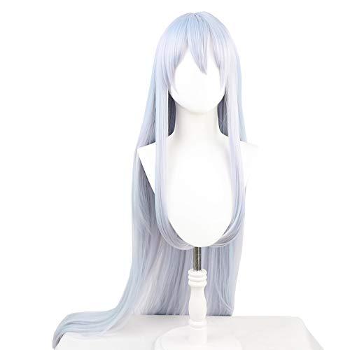 osseoca Long Silver Gray Cosplay Synthetic Hair with Long Bangs Natural Anime Halloween Carnival Party COS Ombre Wigs