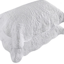 BOSOWOS Pillow Shams Standard Size Set of 2, Ultra Soft Breathable Quilted Pillow Cases 20 x 26 inches for Sleeping, Grey Printing Standard 2 Pack (white)