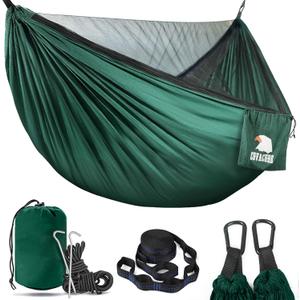 Covacure Camping Hammock - Lightweight Double Hammock, Hold Up to 772lbs, Portable Hammocks for Indoor, Outdoor, Hiking, Camping, Backpacking, Travel, Backyard, BeachDark Green