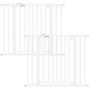 Babelio 26-40" Wide Baby Gate for Stairs & Doorways, 3 Ways Locking System with Auto-Close, Pressure Mounted No Drilling, Easy Install for Stairs, Hallway, Kitchen, Indoor Use, White (2 Pack)