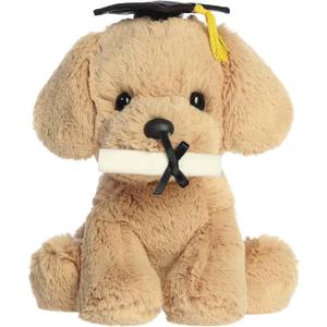 Aurora Commemorative Graduation Grad Retriever Pup Stuffed Animal - Soft Keepsake for Graduates - A Gift of Affection to Express Congratulations - Tan 8 Inches