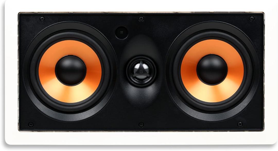 Micca M-CS Dual 5.25 Inch in-Wall Center Channel Speaker for Home Theater, Whole House Audio, 5.25" Woofers, 1" Tweeter, Paintable