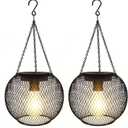 pearlstar Solar Lanterns Outdoor,Upgraded Solar Lights for Outside Decorative Outdoor Hanging Lights Waterproof Lantern Lighting for Yard Garden Patio Pathway Tree,2 Pack