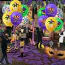 Totelux Mardi Gras Balloons 12’’ Carnival Mask Balloons Green Brown Gold Balloons Set for Mardi Gras Masquerade Rave Party Decorations Supplies 16Pcs