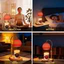 Candle Warmer Lamp with Timer 2H/4H/8H, Adjustable Height Dimmable Candle Lamp with 2 Bulbs, Wax Melt Warmer for Jar Candles, House Warming, Home Decor, Christmas Gifts for Women, Mom(Red)
