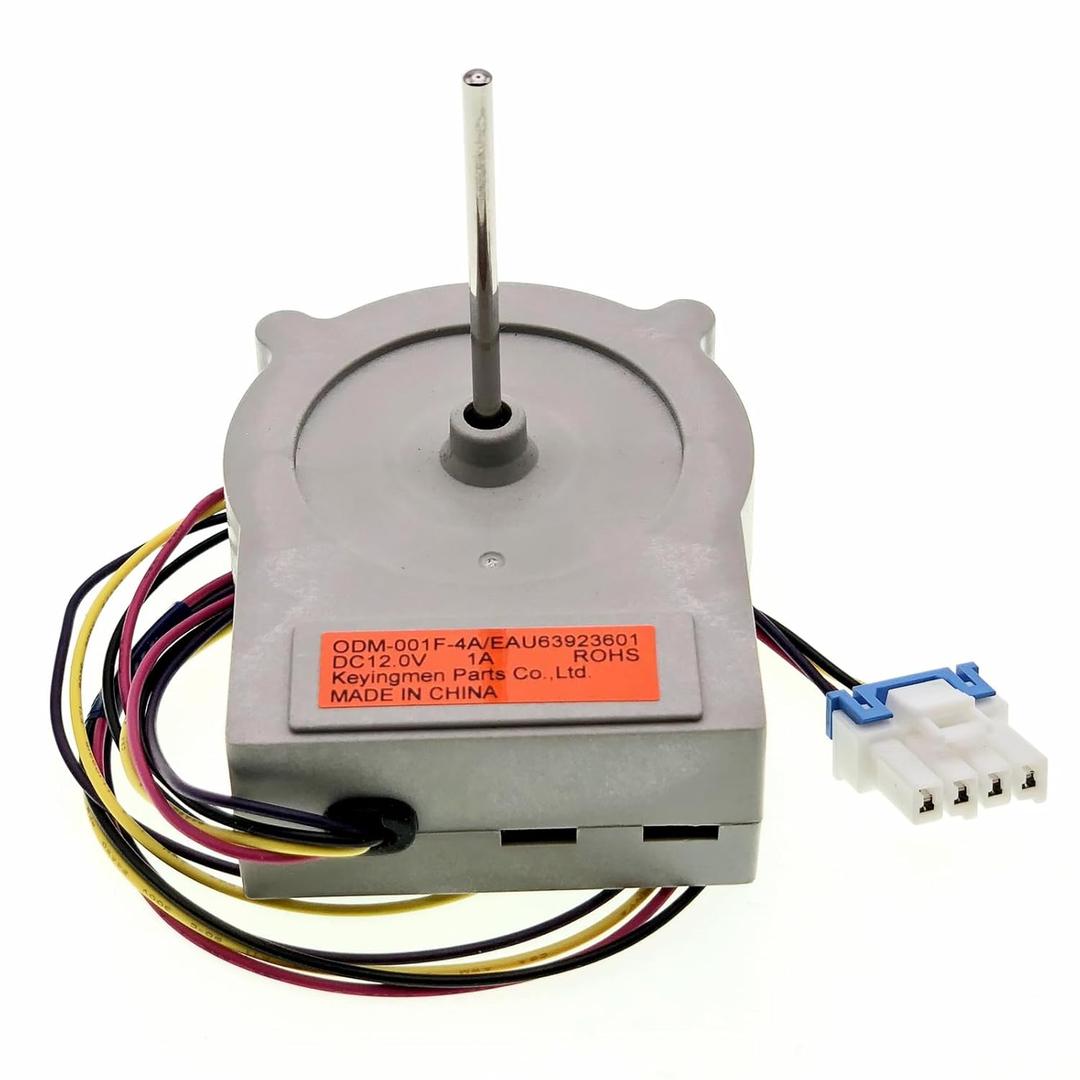 EAU63923601 ODM-001F-4A Refrigerator Condenser Fan Motor DC Motor Fit for LG Haier Refrigerator, Replaces AP6317195 LFXS26596S PS12383669 EAP12383669,DC 12V 1A,4-Wire 4-pin
