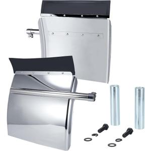 24"x24" Quarter Fenders for Semi Truck, Stainless Steel/Polypropylene, Tube Bracket and Single Bolt Mounting Brackets Hardware Included, Right Left 2 Set in Pair (Stainless Steel - Silver)