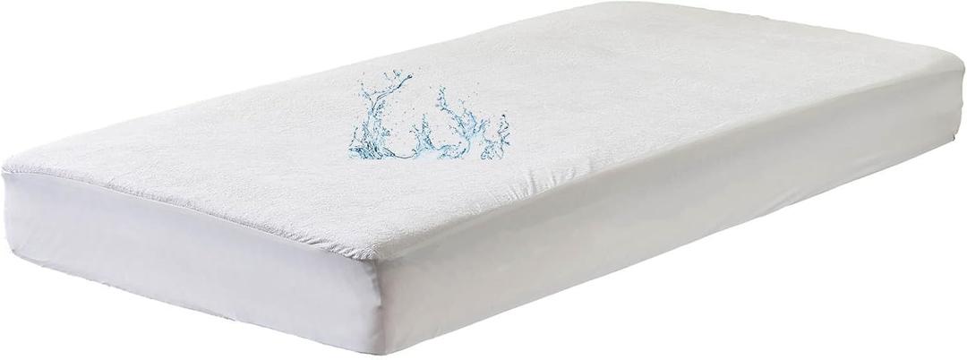 Waterproof RV Bunk Mattress Protector for 30 x 75 Narrow Twin Bed or Camper Mattress Soft Quiet Bamboo Viscose Terry Fitted Cot Size Matress Cover (White)