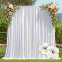 Prism 10x9ft Organic Cotton White Backdrop Curtain for Parties Soft Fabric Drapes Wedding White Curtain Backdrop for Birthday Party Decorations Background for Photography 5x9ft, 2 Panels