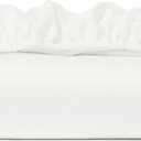 Cosy House Collection 100% Rayon Derived from Bamboo Fitted Sheet - Cooling, Breathable, Silky Soft Deep Pocket Bottom Sheet (Twin XL, White)