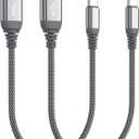 5 x Short USB C Cable(0.5ft 2-Pack),USB Type C Charger Nylon Braided Fast Charging Cord Compatible iPhone 16/15 Pro/15 Pro Max Samsung Galaxy S10+ S9 S8 Plus,Note 9 8,LG G6 G7 V35,Pixel 2 XL
