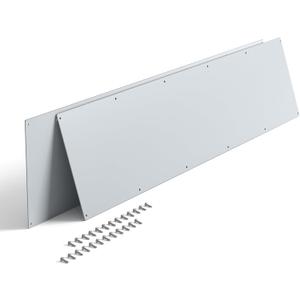 2 Pcs Metal Door Kick Plates 7.5 x 35 Inches 1.5mm Thickness Rounded Corners for Exterior Interior Doors Protection Decor Galvanized Iron Sheet Door Push Plate Silver