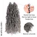 Toyotress Yanky Twist Crochet Hair - 8 Inch 2 Packs (30 Strands/Pcs) Fluffy Spring Mini Twist Passion Twist, Salt & Pepper Pre-Looped Crochet Braids Braiding Hair (8 Inch, SP/Gray-2P)