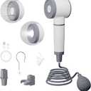 Portable Shower for Camping with Light, All-in-One Rechargeable Shower Pump with Temperature Display, LED Light, 2 Water Modes, Outdoor Portable Shower Head for Beach, Hiking, RV, Pet Wash, Large