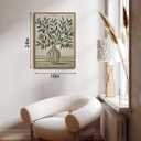 XJYISUO Vintage Framed Wall Art Olive Branch Canvas Art Botanical Pictures Wall Decor Rustic Paintings Farmhouse Artwork For Kitchen Dining Room Living Room, 24"L x 16"W
