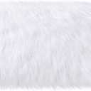 White Faux Fur Plush Cushion Fluffy Small Area Rug, Luxury Background for Small Items/Jewelry/Nail Art Desk Photos, Product Display & Home Decor (Rectangle - 15 x 10 Inches)