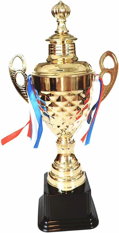 Large Metal Gold Trophy Cup for Competitions, Gold-Tone Plated Award Winning Trophy Cup, Golden Winner Award Trophies Cup for Sports Championships, Tournaments, Recognition, Achievement, Party Favors