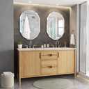 Silver Wall Mirror-Beveled Edge Frameless Mirror for Bathroom, Vanity, Bedroom, Rectangle Mirrors (24 x 36 inch)