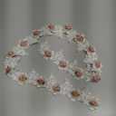 Generic 1 Yard Lace Applique Pearl Trim Vintage Gold Pearl Rose Flowers Embroidered Lace Fabric DIY Sewing Supplies Crafts Wedding Bridal Dress Party Clothes Decoration 1.96"" Wide (White)