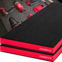 ONREVA Tool Box Foam 22x20x2 inch 3Pack, Foam Inserts for Cases, Polyethylene Storage Sheets for Toolbox Hard Case, Tool Shadow Insert, Kaizen Organizer Sheet, Black with Red