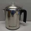 Elite Gourmet EC008 Classic Stovetop Coffee Percolator, Glass Clear Brew Progress Knob, Cool-Touch Handle, Cordless Serve, 8-Cup, Stainless Steel