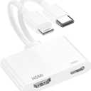 [Apple MFi Certified] Lightning and USB-C to HDMI Adapter for iPhone ipad to TV, 4K@60 Hz Sync Screen Apple to Digital AV Adapter for MacBook iPhone 17/16/15/14/13/12 to TV/Projector/Monitor