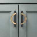 Amerdeco 10 Pack Black Brushed Gold Cabinet Pulls 3.75 Inch (96MM) Hole Centers Kitchen Cabinet Handles Hardware Kitchen Handles for Cabinets Cupboard Handles Drawer Pulls