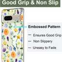 Unov Case for Pixel 7 Case Clear with Design Soft TPU Shock Absorption Slim Embossed Pattern Protective Back Cover for Pixel 7 5G 6.3inch (Flower Garden)