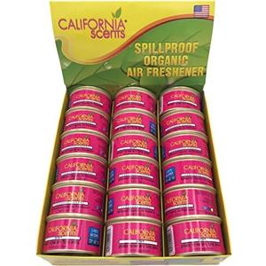 California Scents Spillproof Organic Air Freshener, Fragrance for Home Office Car, 1.5 Ounce Canister - Pack of 12 (Coronado Cherry)