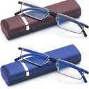 4 Pack Reading Glasses for Men Readers Blue Light Blocking with Case (Black Brown Blue Grey, 2.75, multiplier_x)