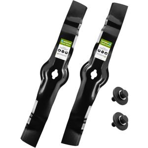2-Pack High-Lift Mulching Mower Blades with Bolts and Washers Replacement for John Deere AM130172 AM126023 AM128013 Fits 42" Deck LT155 LT160 LT166 LX255