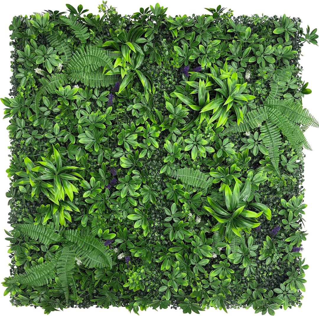 Artificial Green Boxwood Grass Wall Panels: 20"x 20"(12P) UV Protected Ivy Privacy Hedge Fence Screen for Chain Link Fences Indoor,Outdoor Patio Balcony & Garden