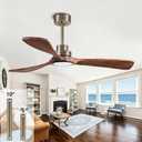 52inch silent ceiling fan with remote control, in antique bronze and walnut
