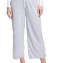 Mad Dog Lounge Women's Pajama Pants, Wide-Leg Cropped Capris, Casual Night Sleep Summer PJ Bottoms for Ladies, Grey Melange, X-Large