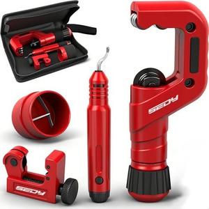 Ultimate Tube Cutter Set - Heavy Duty Pipe Cutter 3/16"-2" OD, Mini Tube Cutter 1/8"-7/8", Deburring Tool - for Copper, Aluminum, PVC Pipes - High-Quality Cutting & Deburring Tools for Professionals