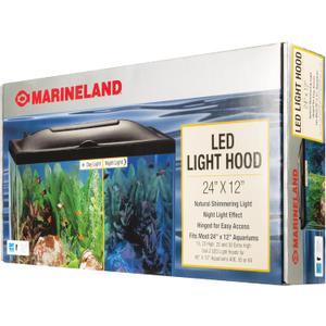 Marineland LED Light Hood for Aquariums, Day & Night Light 24 by 12-Inch,Blacks & Grays