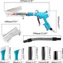 GOCCIDA 2IN1 Car Interior Detailing Air Blow Gun & vacuum Gun with Adjustable Air Flow Nozzle,Cleaning Gun Quickly Blasts Dirt and Dust from Surface Works with Air Compressor(Upgrade Rotate Tube) Blue