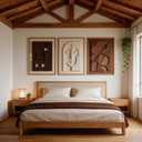 CHDITB 3D Large Geometric Relief Wall Art, Neutral Minimalist Wall Decor