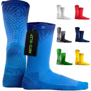 LUX Sports Thin Grip Socks for Cleat Sports - Moisture-Wicking Anti Slip Socks for Men & Women - Soccer, Football, Baseball Dark Blue One Size