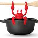 OTOTO Red The Crab Silicone Utensil Rest - Kitchen Gifts, Silicone Spoon Rest - Heat-Resistant Kitchen - Steam Releaser, Chopstick Rests & Holders