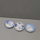 VanEnjoy Small Cute Ceramic Dishware Sets, Kawaii Cat Plates, Blue Shushi Plate Set Of 4, Japanese Plates, Dessert Plates Ceramic