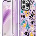 2 x GVIEWIN Magnetic for iPhone 16 Pro Max Case Compatible with Magsafe, [Screen & Camera Lens Protector] Fashion Pattern Translucent Shockproof Phone Cover for 16 Pro Max 6.9" (Moonlit Party/Purple)