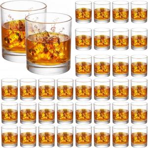 Mumufy 36 Pieces Whiskey Glasses Bulk Old Fashioned Crystal Rocks Glasses 12 oz for Whiskey Bourbon Cocktail Drinks Gift Men Women Home Bar