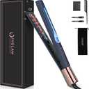 IG INGLAM Titanium Flat Iron Hair Straightener, 1 Inch Curling Iron, Infrared Negative Ionic Hair Straightener 11 Adjust Temp 250F-450F, Shiny Hair Dual Voltage 110-240V, Gift, Prussian Blue