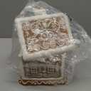 Chunful Gingerbread House Christmas Candy Jar with Lid 9.3 Inch Ceramic Christmas Cookie Jar Decorative Treats Storage Container for Holiday Kitchen Xmas Decoration Gift Counter