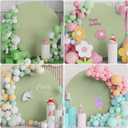 Wokceer 7.2FT Round Backdrop Cover Round Arch Covers Sage Green Spandex Circle Balloon Arch Backdrop Cover for Wedding Birthday Party Baby Bridal Shower Decor