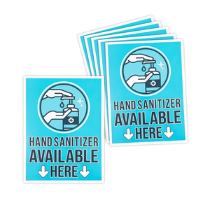 Stockroom Plus Hand Cleaner Here Adhesive Sign Labels, Store Sign (9 x 12 in, 6 Pack)