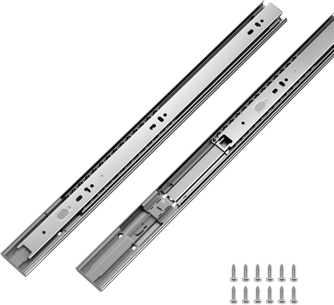 LONTAN 6 Pairs 18 Inch Soft Close Drawer Slides, 18 inch Heavy Duty Drawer Slides Full Extension Ball Bearing Side Mount Slides for Dresser, Kitchen 100lb Capacity Drawer Runners (18 Inch)