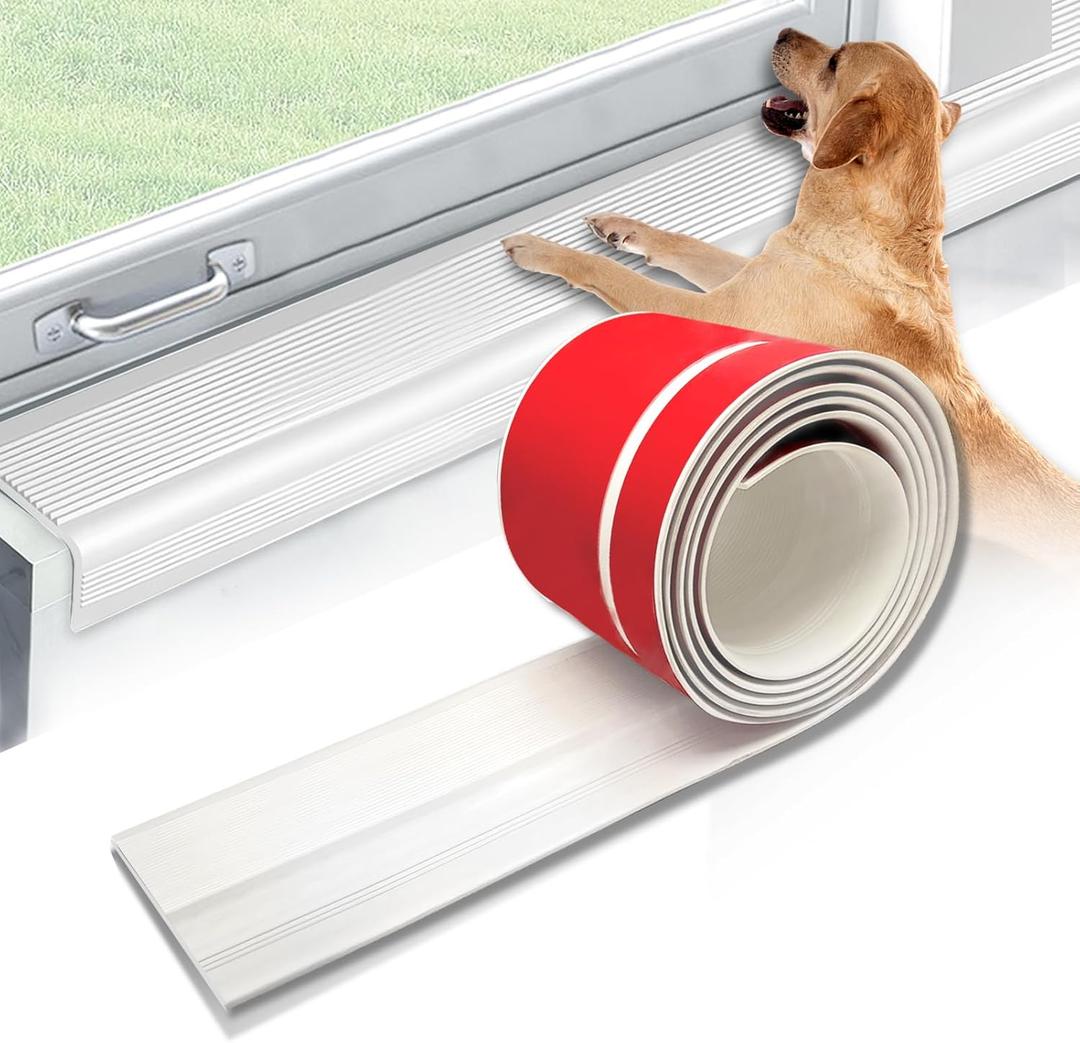 Dog Cat Scratching Windows Sill ProtectorRubber Anti Scracting from Dog Cats for Home Furniture Edge Protection Flexible Rubber L-Type 4x1.6inch Non Slip Cuttable(78.7" White)